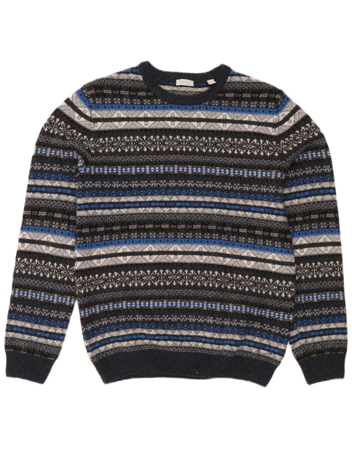 Męski sweter z okrągłym dekoltem Esprit, średni, wielokolorowy Fair Isle