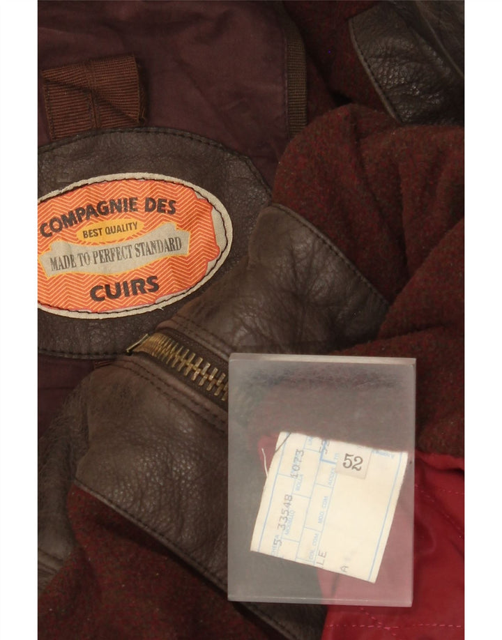 Vintage męska kurtka skórzana bomber EU 52 XL brązowa skóra