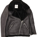 Damska kurtka typu oversize Biker Sherpa o luźnym kroju Zara UK 6 XS, czarny poliester