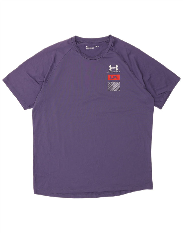 Męski t-shirt z grafiką Under Armour, duży, fioletowy