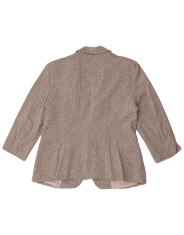 Damska marynarka Zara z 1 guzikiem i rękawem 3/4, UK 18 XL, szara, nakrapiana bawełna