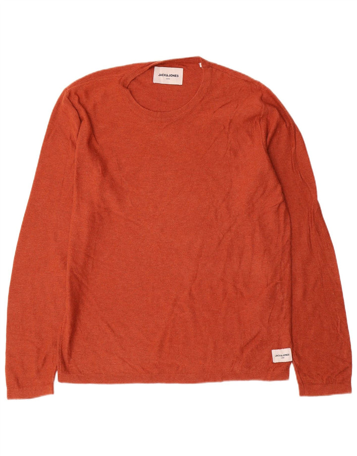 Męski top Jack & Jones z długim rękawem, mały, pomarańczowy, bawełniany
