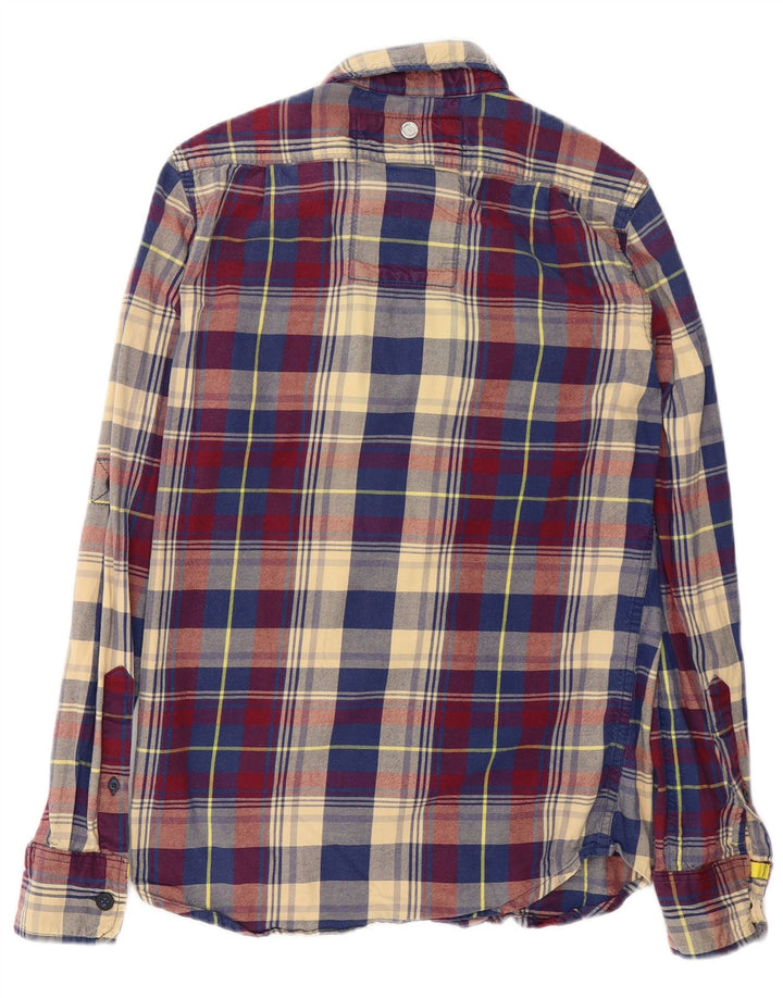 Męska koszula flanelowa Superdry w małą wielobarwną kratę, bawełniana