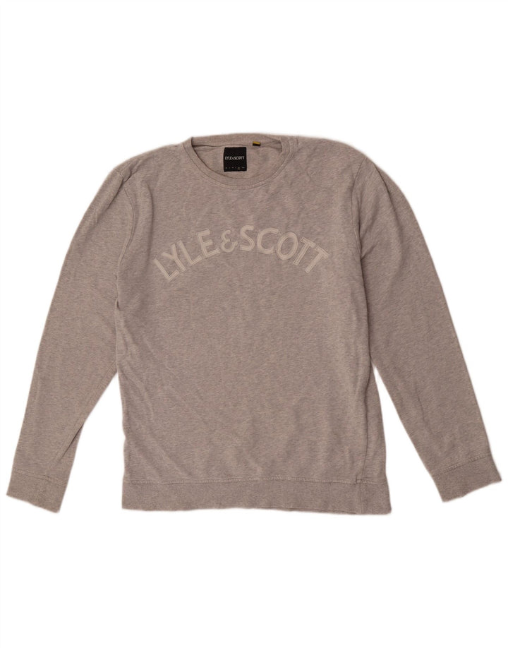 Męska bluza z grafiką Lyle & Scott XL, szara, nakrapiana bawełna