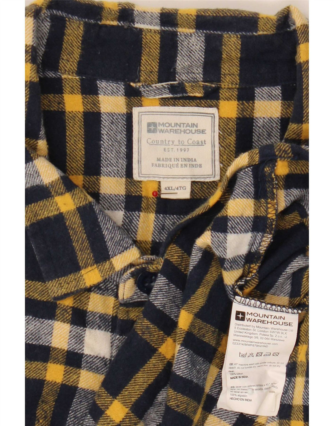 Męska koszula flanelowa Mountain Warehouse 4XL, bawełniana, granatowa w kratkę
