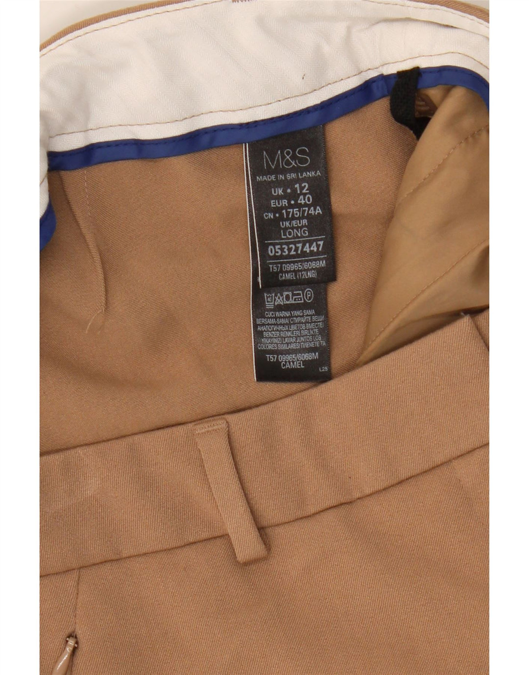 Spodnie damskie Marks & Spencer Slim Chino UK 12 Medium W32 L33 Brązowe