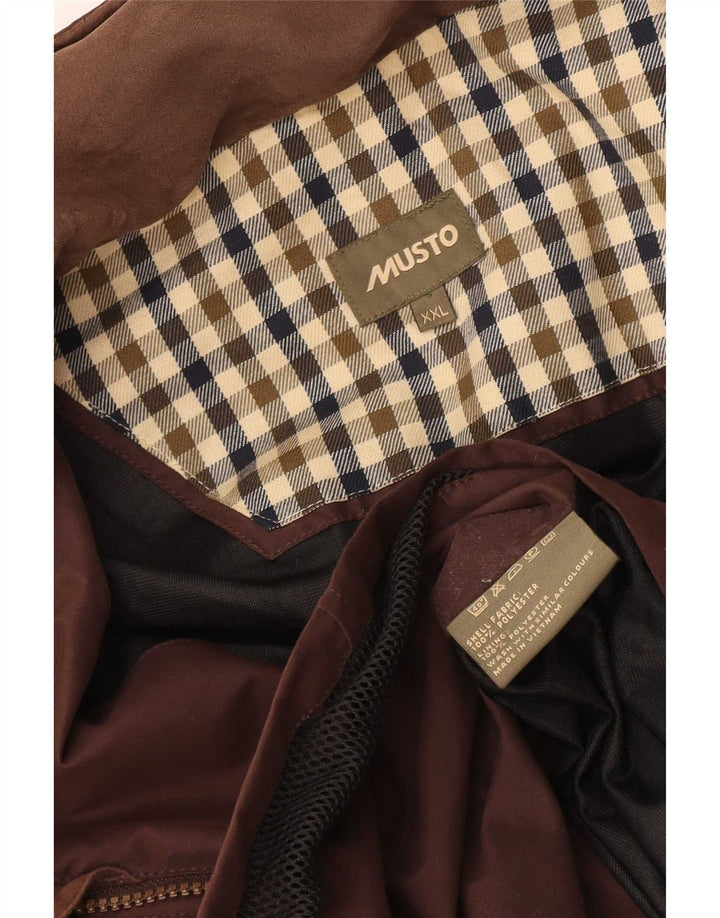 Męski płaszcz wiatrówkowy Musto UK 44 2XL Brązowy poliester