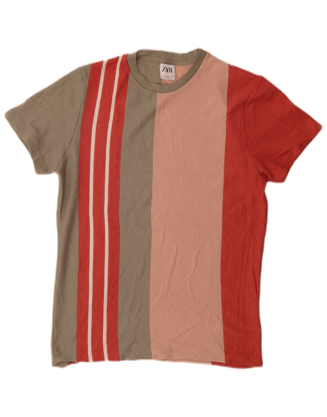 T-shirt męski Zara Top w średnie, wielokolorowe paski