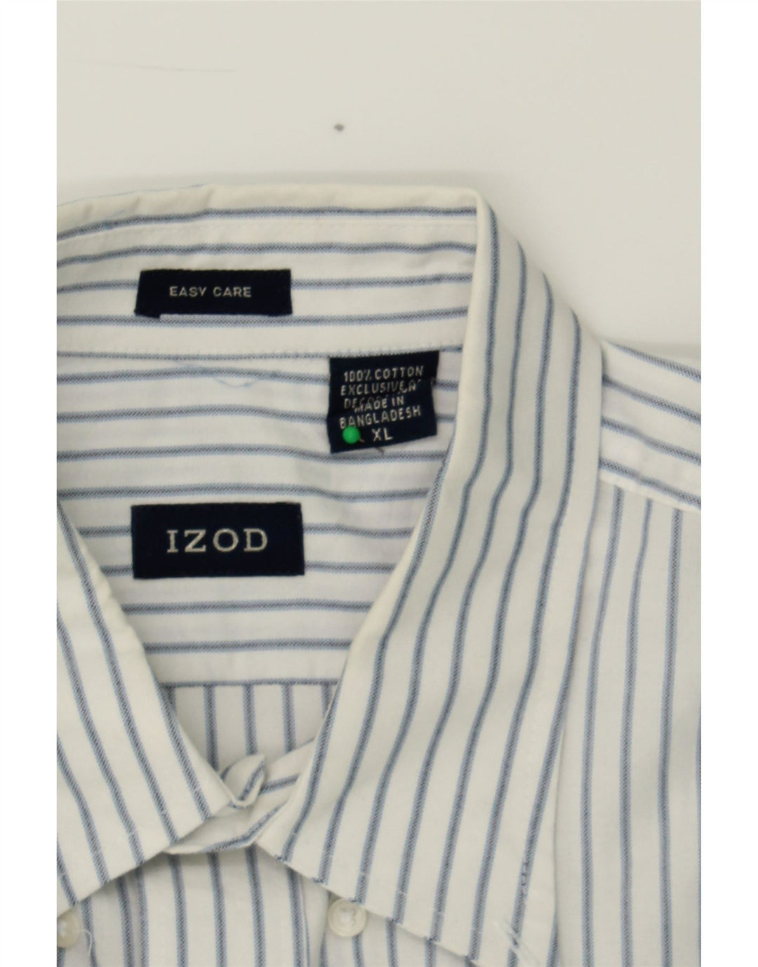 IZOD Mens Shirt XL Blue Striped Cotton Vintage Izod and Second-Hand Izod from Messina Hembry 