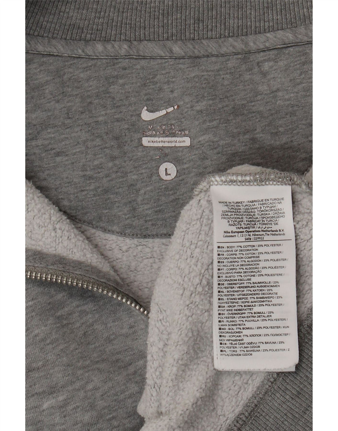 Męska bluza dresowa NIKE, duża, szara, bawełniana w plamki