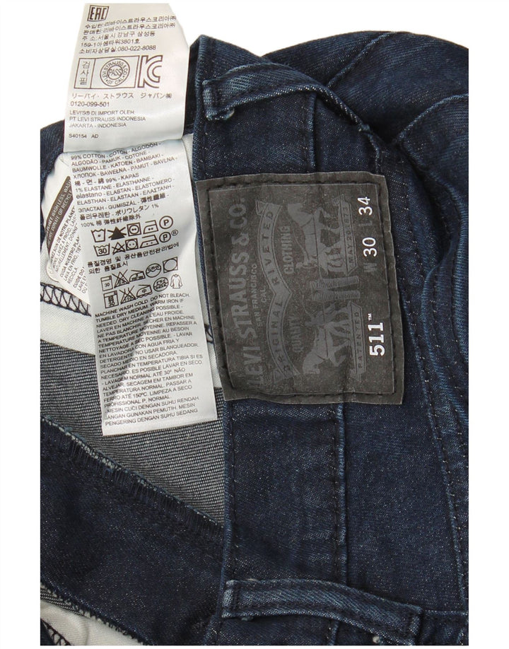 Męskie jeansy Levi's 511 Slim W30 L34 Granatowa bawełna