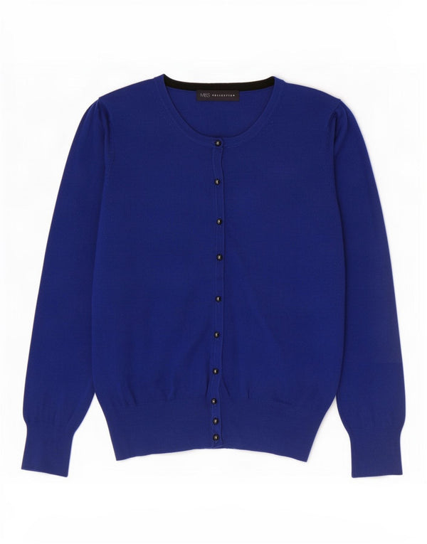 Marks & Spencer Damski sweter kardigan UK 10 Small Blue Wiskoza