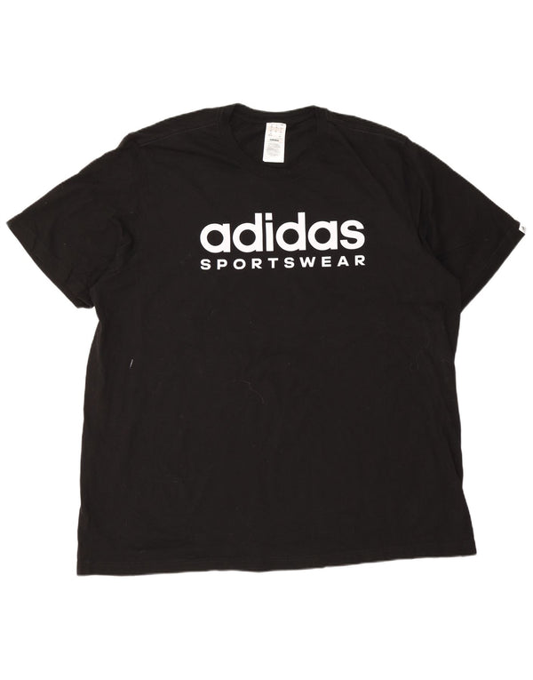 Męska koszulka z grafiką Adidas Top 2XL Czarna bawełna