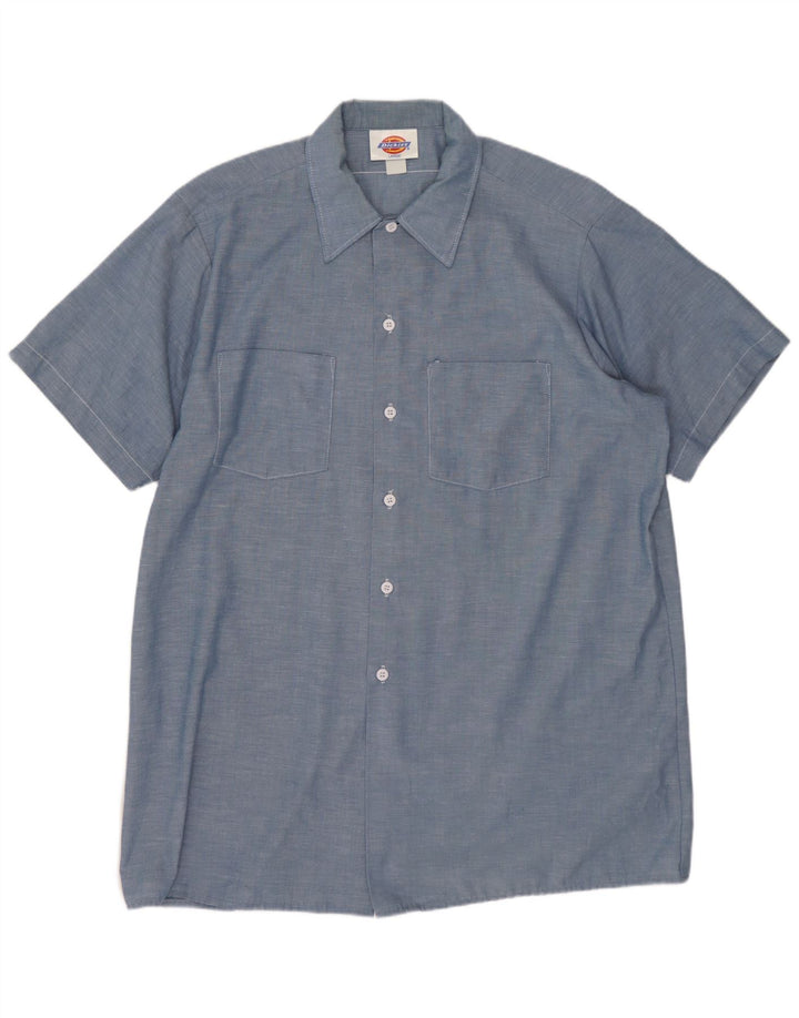 Męska koszula z krótkim rękawem DICKIES, duża, niebieska, bawełniana