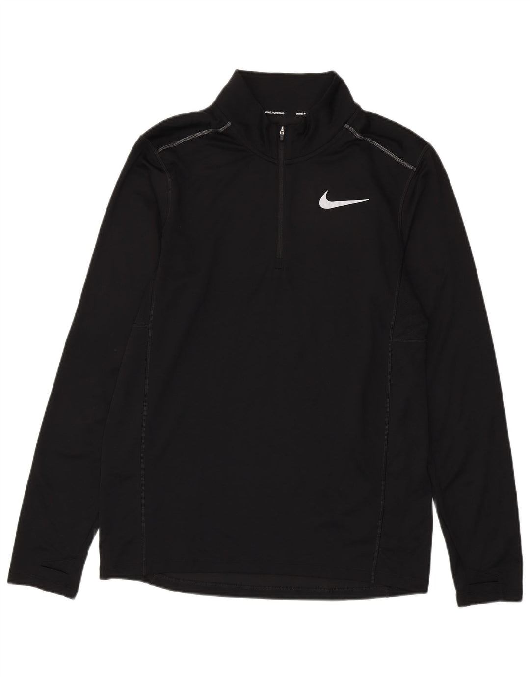 Męski dres Nike Dri Fit z zamkiem błyskawicznym na szyi, średni czarny poliester