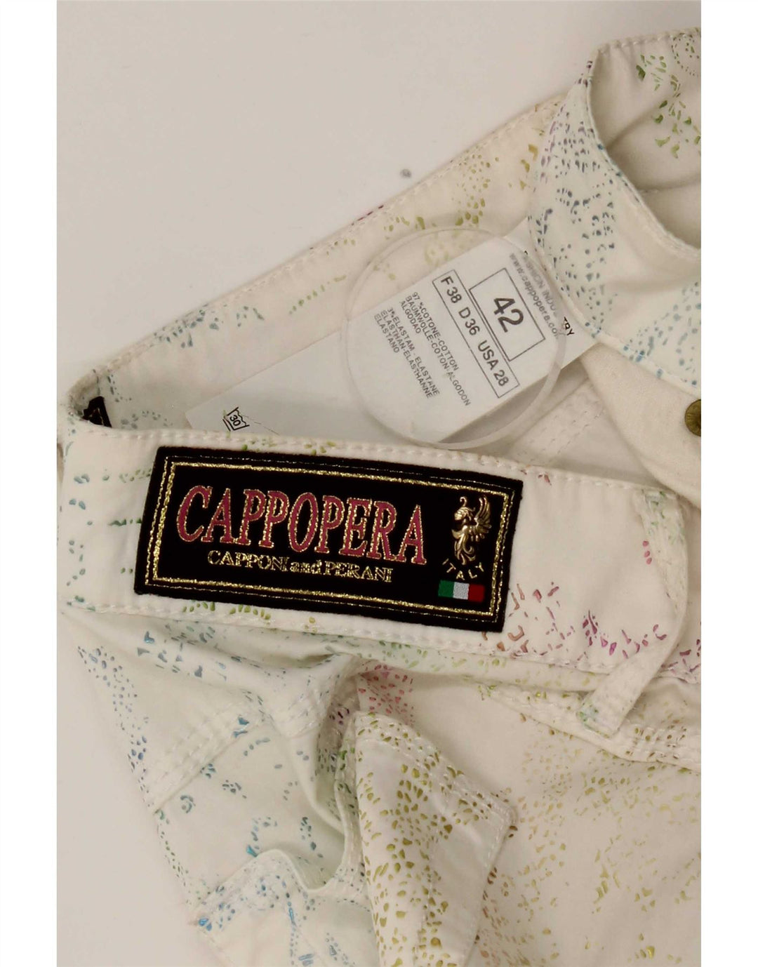 Damskie spodnie codzienne Cappopera IT 42 Medium W26 L29 Off White