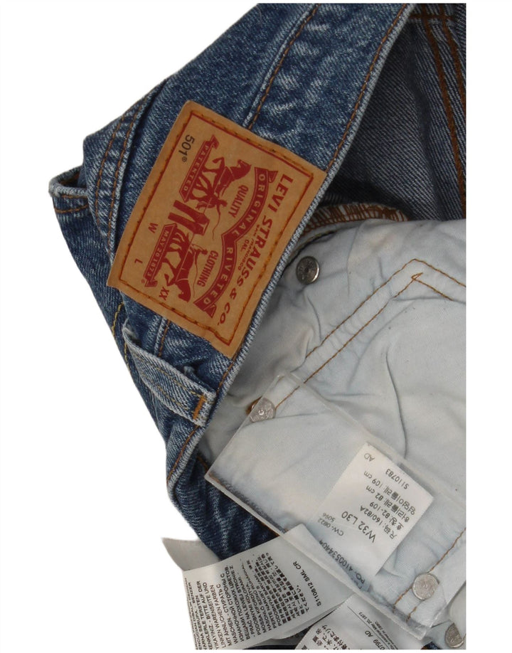 Męskie dżinsy Levi's 501 Straight W32 L30 Niebieskie bawełniane
