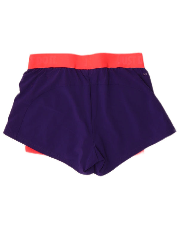 Damskie spodenki sportowe Nike Dri Fit UK 10, mały fioletowy blok kolorów