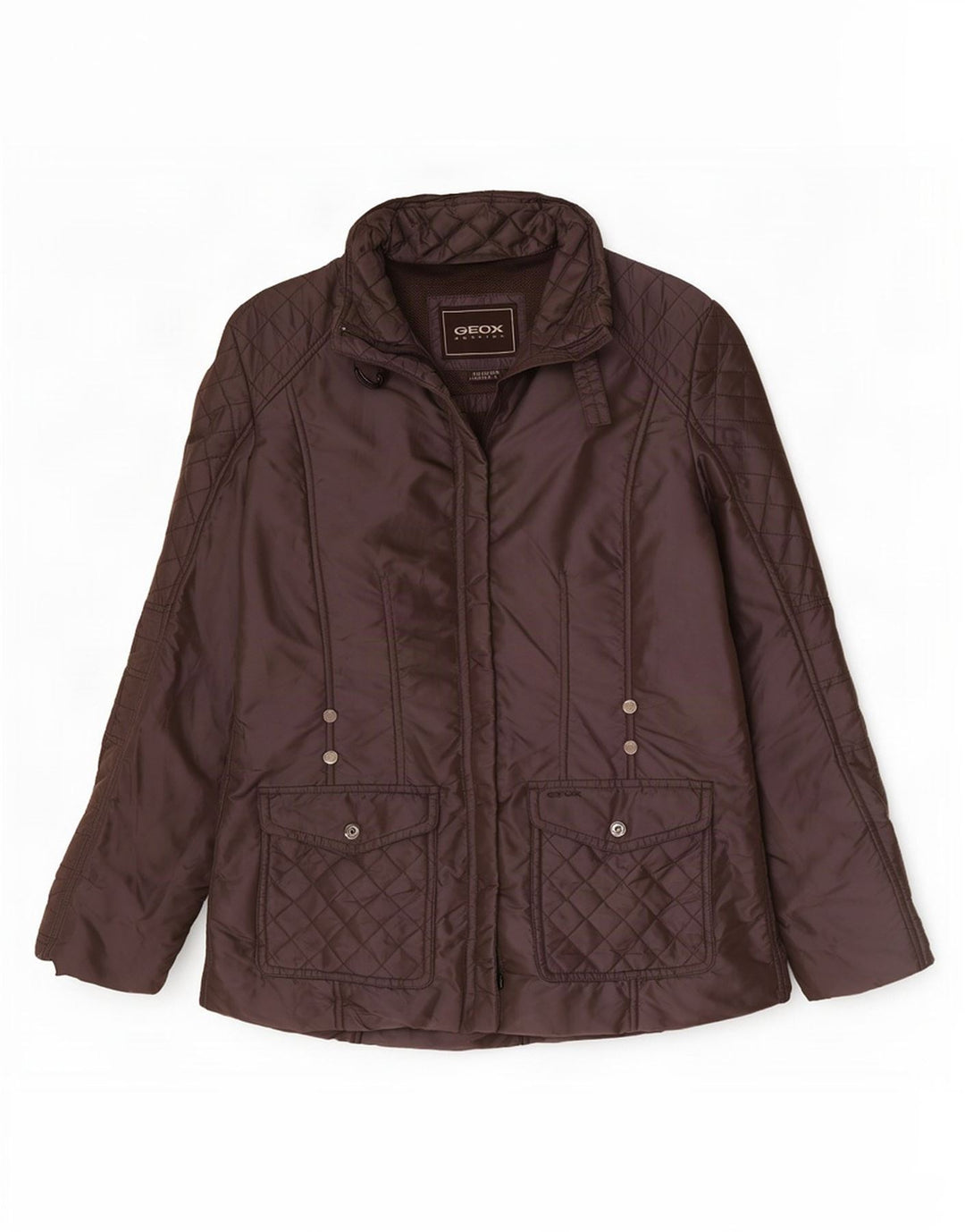 Damska pikowana kurtka Geox Respira Oversize UK 10 Small Brown Poliamid