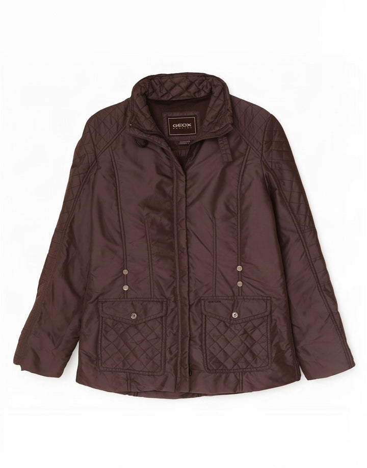 Damska pikowana kurtka Geox Respira Oversize UK 10 Small Brown Poliamid