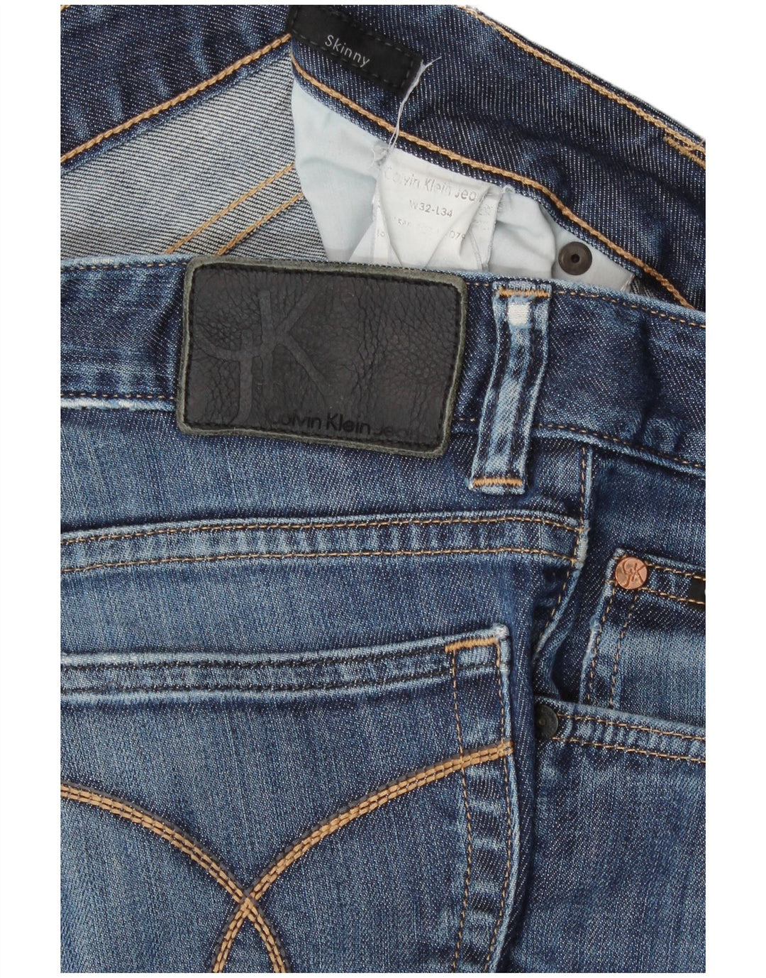 Męskie jeansy obcisłe Calvin Klein W32 L30 niebieskie