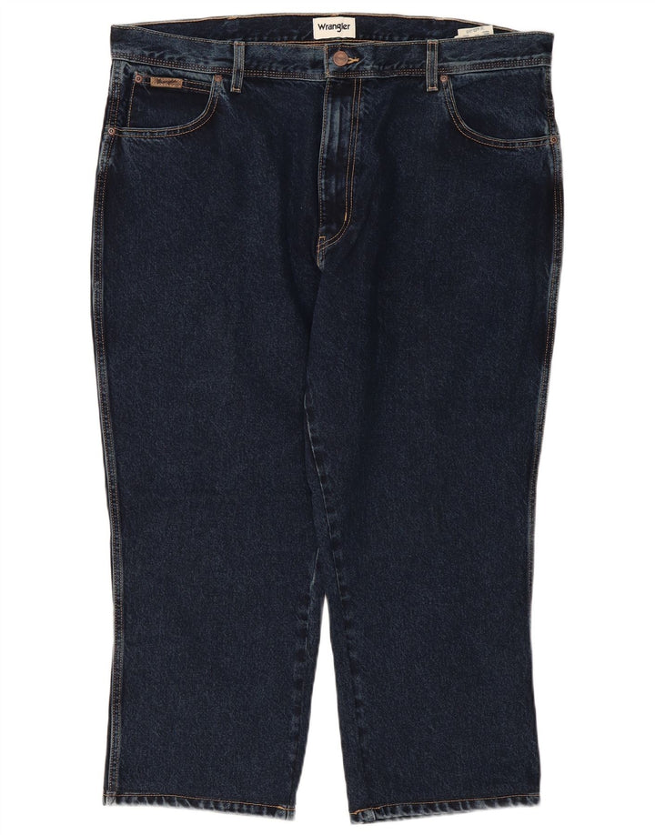 WRANGLER Męskie proste dżinsy Texas Capri W42 L24 Granatowe, bawełniane