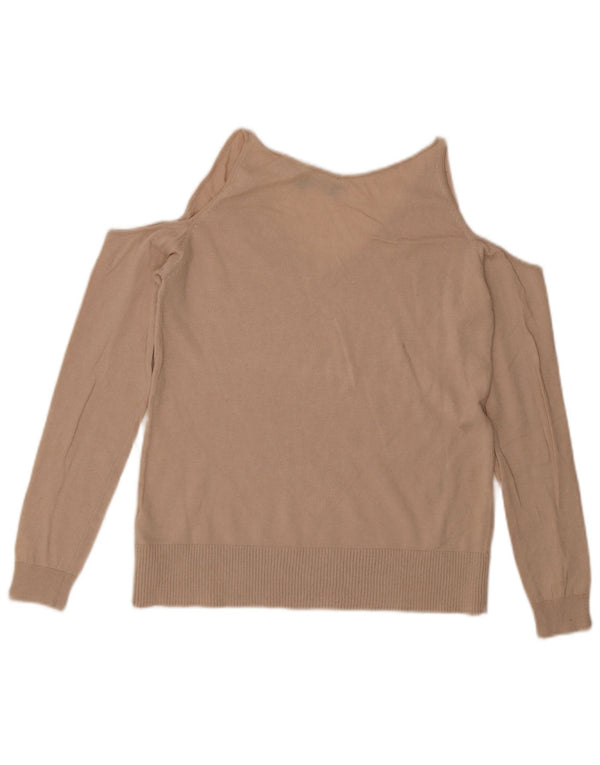 Damski sweter typu Crop Oversize z dekoltem w kształcie litery V French Connection UK 6 XS Beżowy