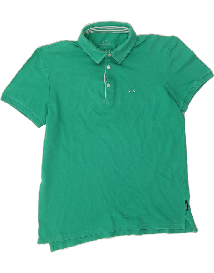 ARMANI EXCHANGE Mens Polo Shirt Medium Green Vintage Armani Exchange and Second-Hand Armani Exchange from Messina Hembry 
