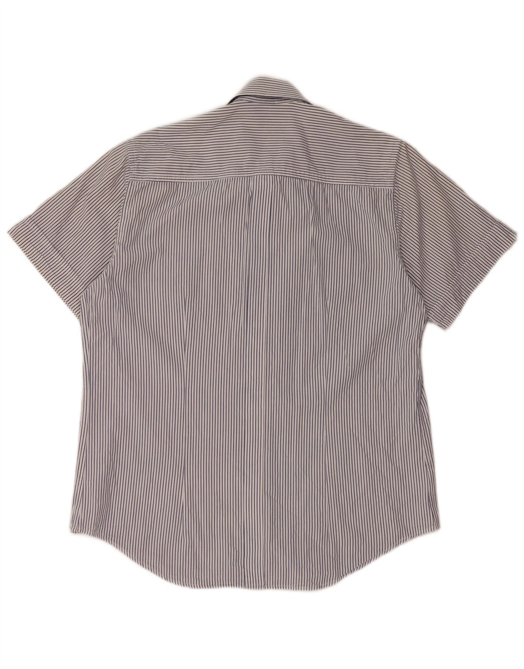 SERGIO TACCHINI Męska koszula z krótkim rękawem Średni granatowy, bawełniany w prążki