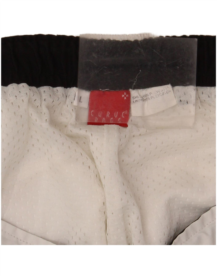 Męskie spodenki sportowe VINTAGE, duże, białe, poliestrowe