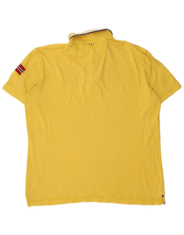 Męska koszulka polo Napapijri Geographic Graphic, 3XL, żółta, bawełniana