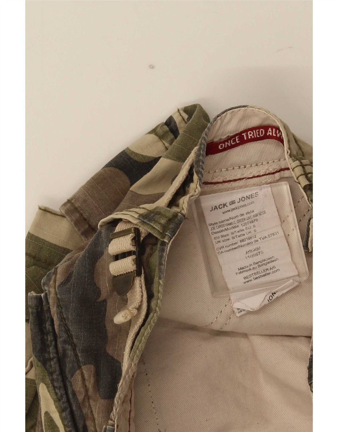 Męskie spodenki cargo Jack & Jones, małe W28, kamuflaż khaki