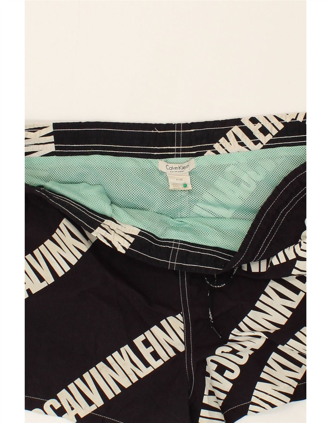 Męskie spodenki kąpielowe CALVIN KLEIN z grafiką, średni czarny poliester