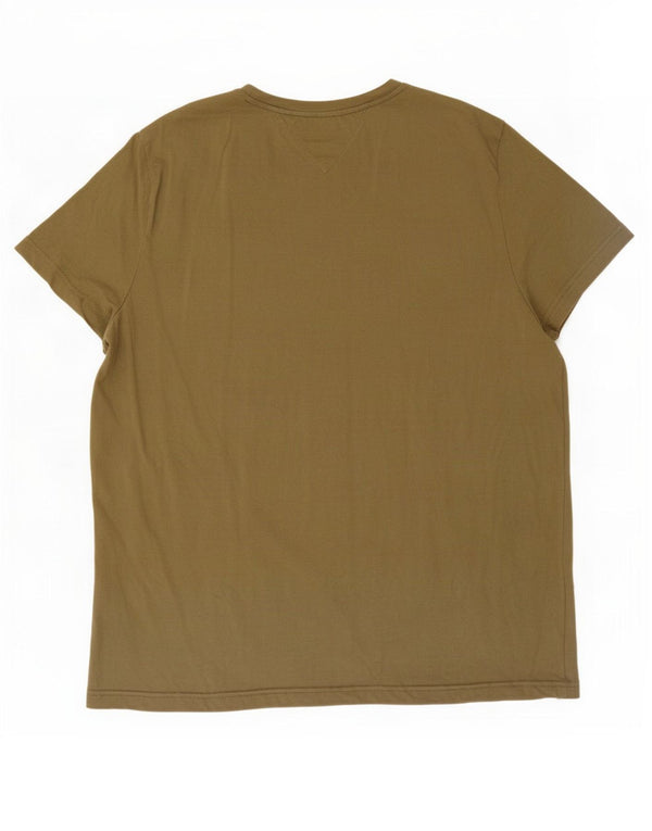 Męski T-shirt z grafiką Tommy Hilfiger o dopasowanym kroju, 3XL, bawełniany khaki