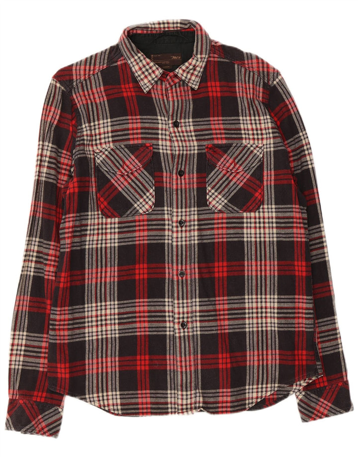 Marlboro Classics Męska koszula flanelowa slim fit w kratkę, duża czarna krata