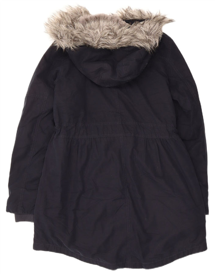 Damska kurtka Sherpa Parka z kapturem Oasis UK 10, mała, granatowa, poliestrowa