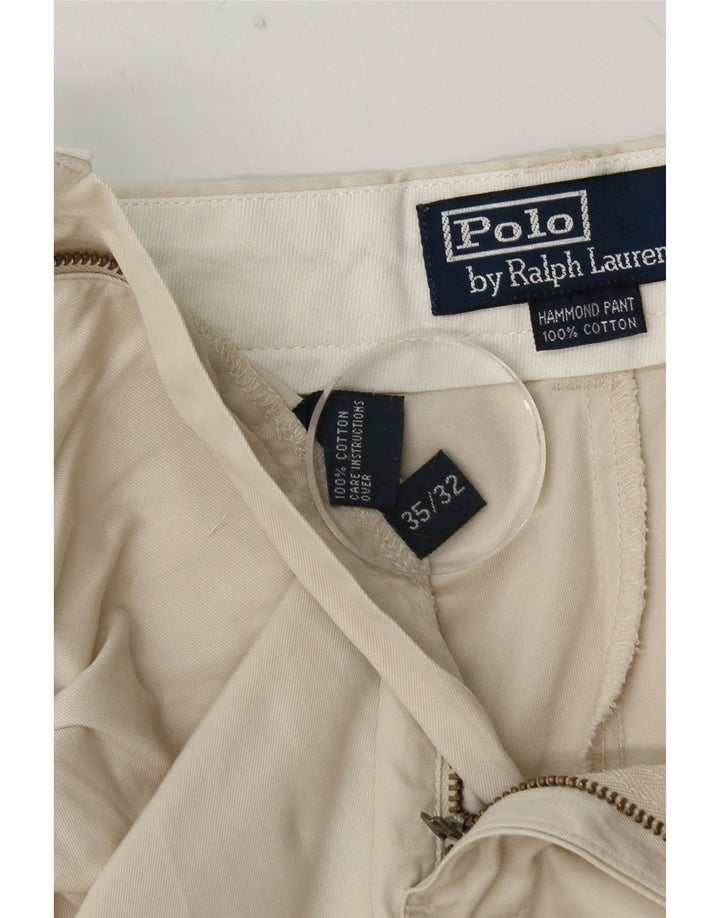 POLO RALPH LAUREN Męskie spodnie typu Chino W35 L32 Złamana biała bawełna