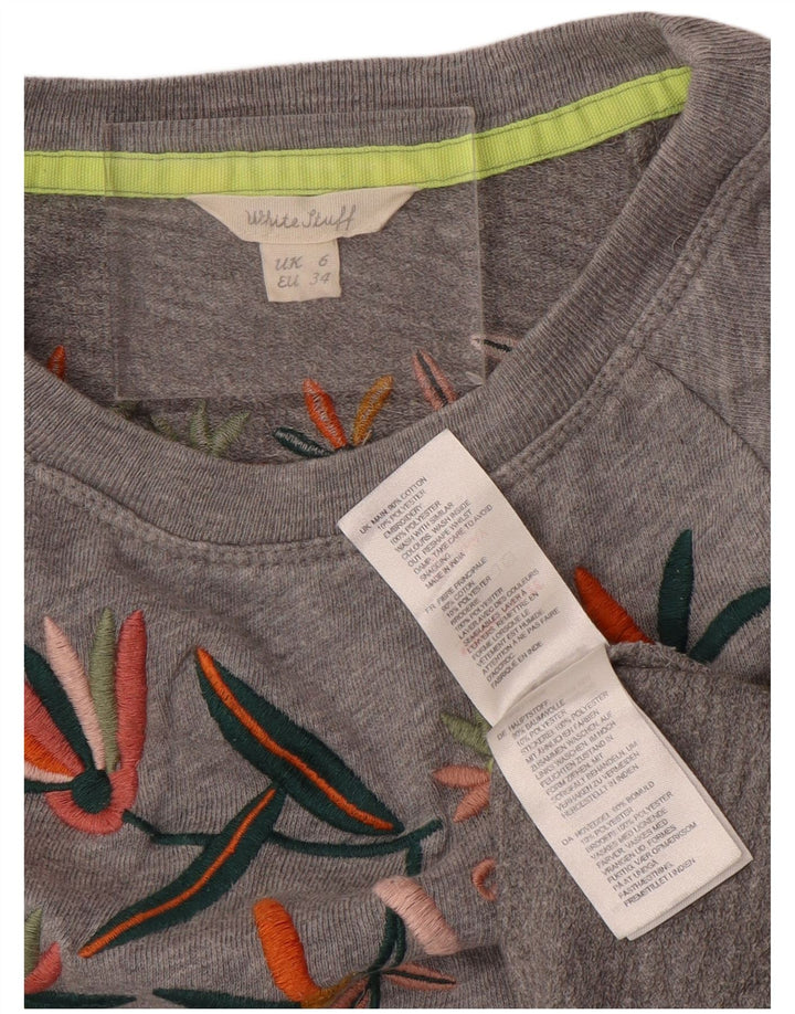 Bluza damska WHITE STUFF UK 6 XS Szara bawełna w kwiaty