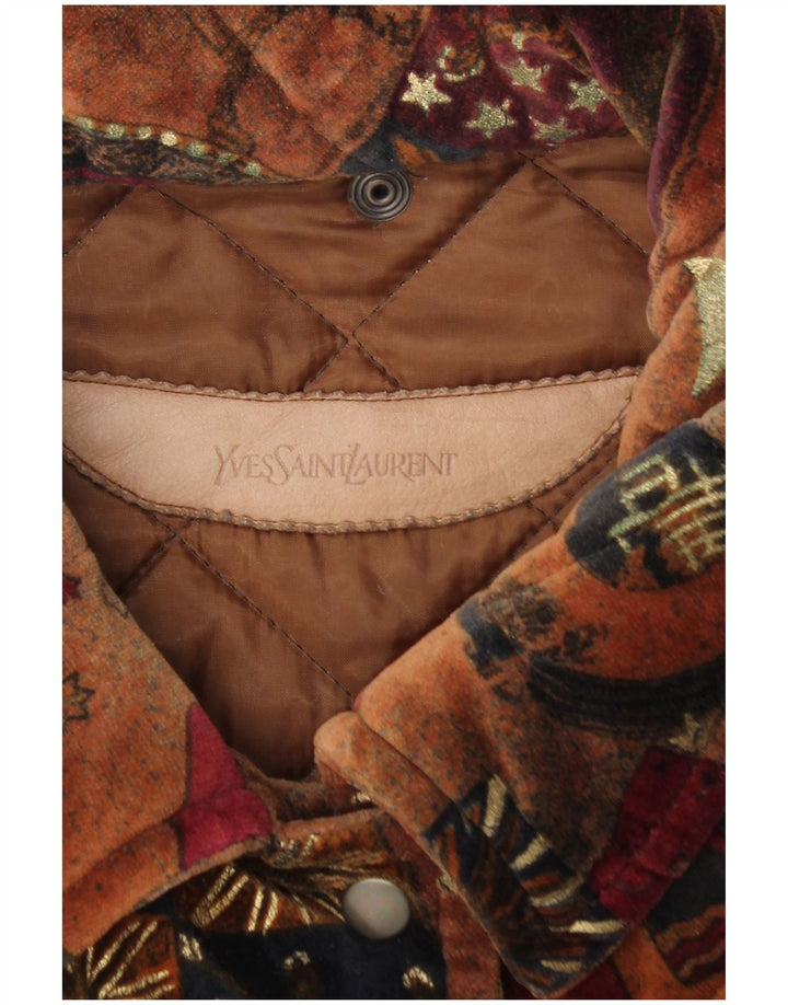 Yves Saint Laurent Damski płaszcz wiatrówka z abstrakcyjnym wzorem UK 16 Large Bro