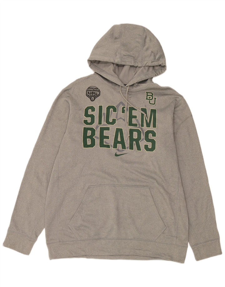 Męska bluza z kapturem Baylor Bears Graphic, duża, szara, poliestrowa