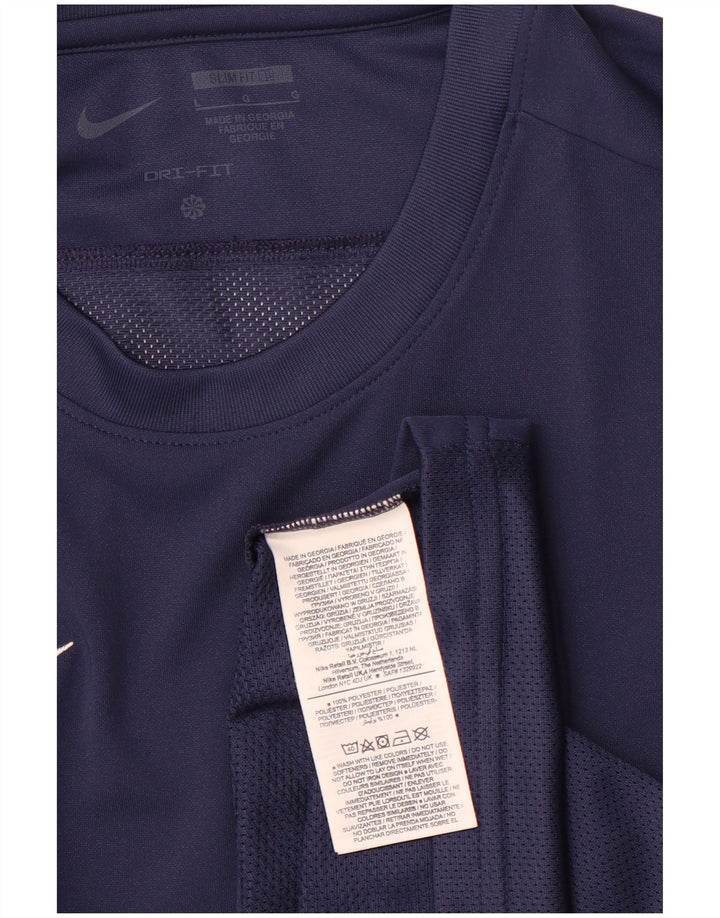 Męska koszulka NIKE Dri Fit Slim Fit z długim rękawem, duży, granatowy poliester