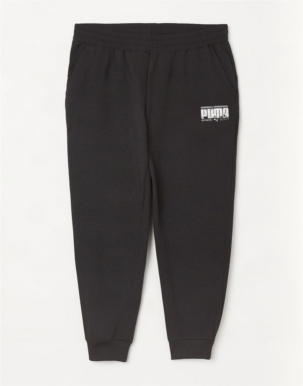 Męskie spodnie dresowe Puma Graphic Joggers XL Szara bawełna