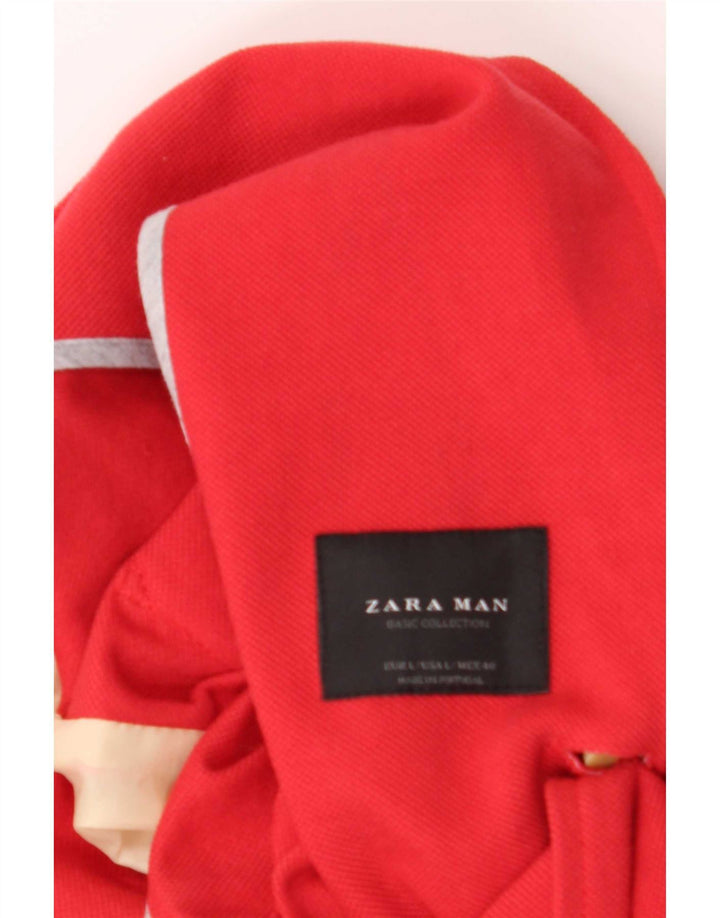 Zara Męska marynarka zapinana na 2 guziki UK 40 Large Red Cotton
