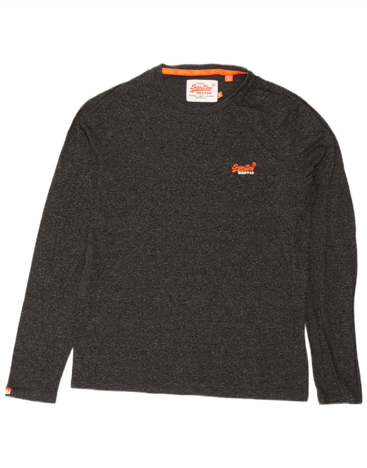 Męski top Superdry z długim rękawem XL, szara, nakrapiana bawełna