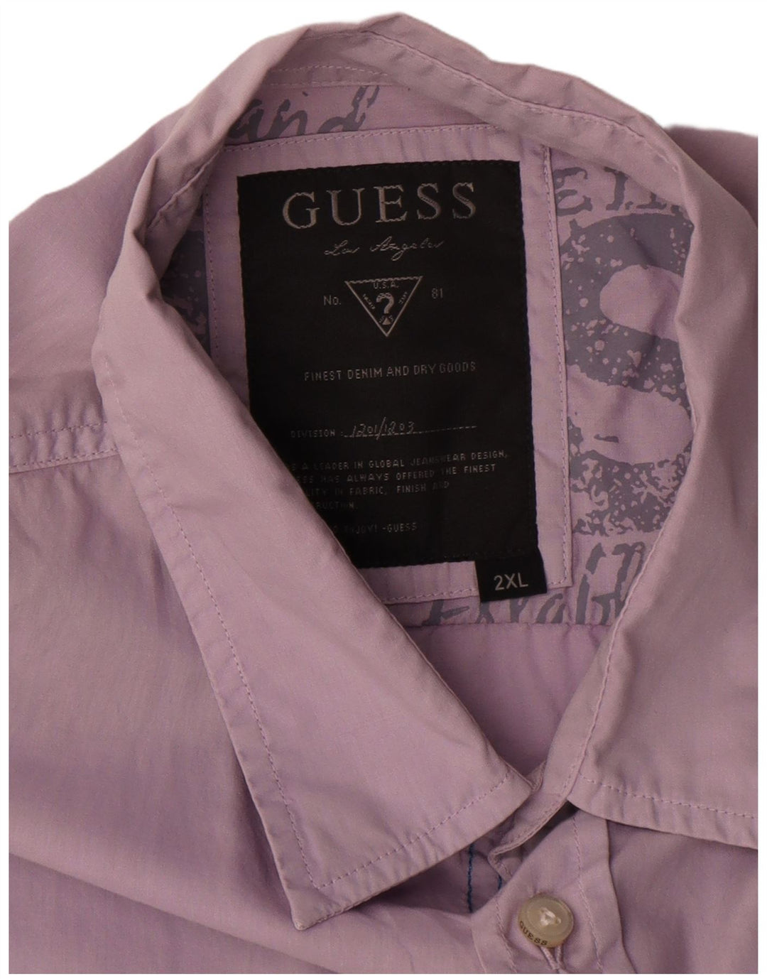Koszula męska Guess 2XL, fioletowa, bawełniana