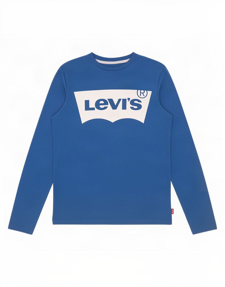 Chłopięcy top z grafiką Levi's z długim rękawem, 13-14 lat, niebieska bawełna