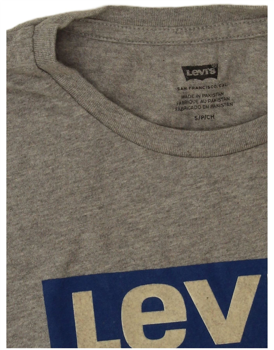 Męski T-shirt z grafiką Levi's, mały, szary, nakrapiany, bawełniany