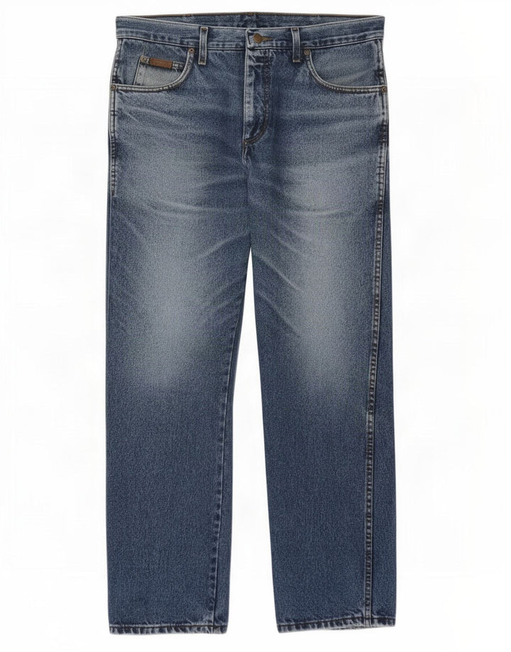 Męskie proste dżinsy Wrangler W34 L29 niebieskie