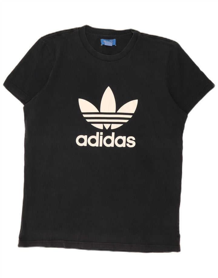 Męska koszulka z grafiką Adidas, średnia, czarna bawełna