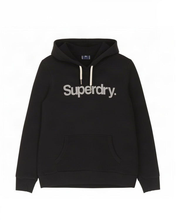 Damski sweter z kapturem Superdry Graphic UK 10, mały, czarny, bawełniany